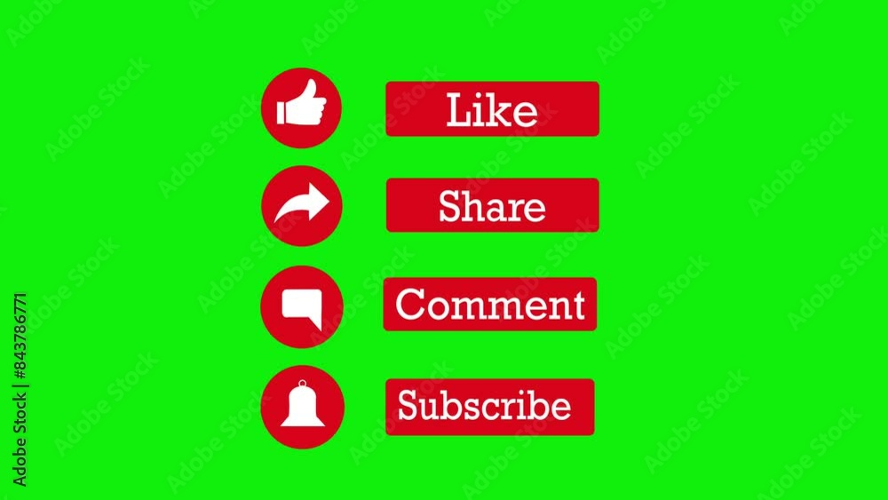 Like share comment subscribe animation