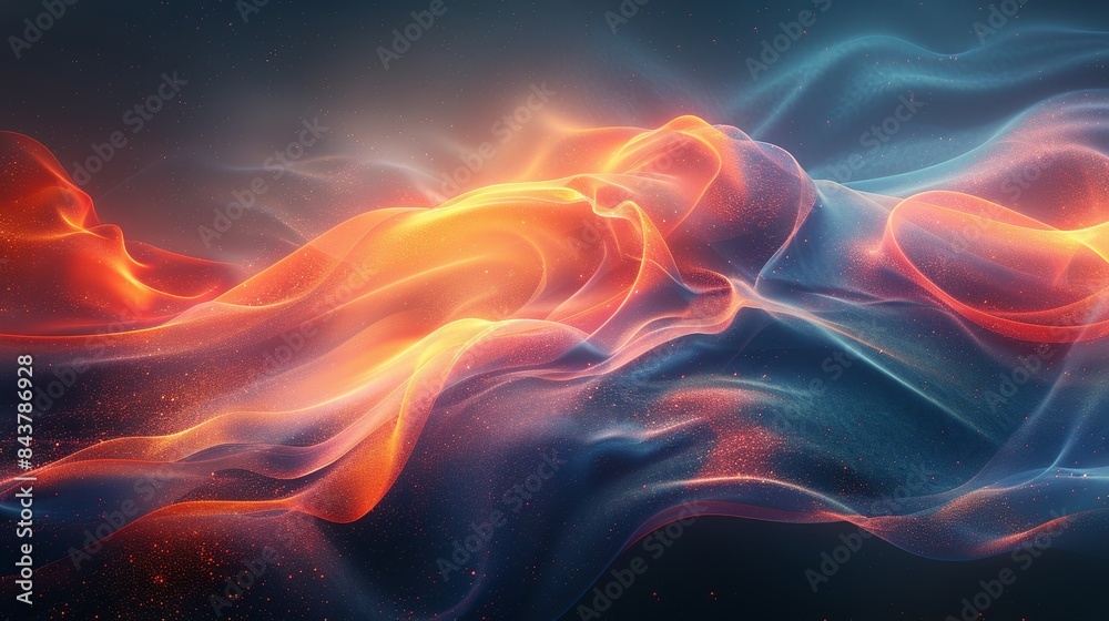 An abstract depiction of waves of light and color, representing the flow of positive energy and the serenity it brings to the mind. Clipart illustration style, clean, Minimal, An abstract depiction of waves of light and color, representing the flow of positive energy and the serenity it brings to the mind. Clipart illustration style, clean, Minimal,