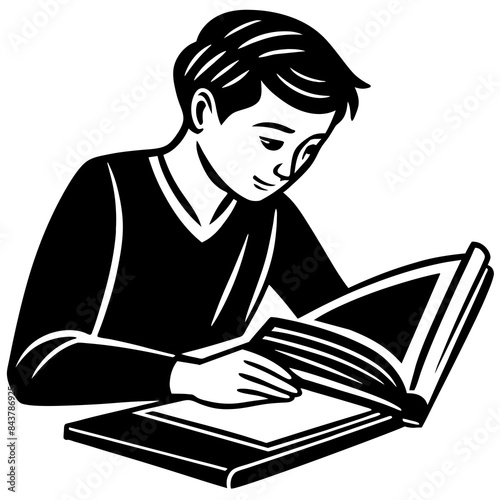 child reading book