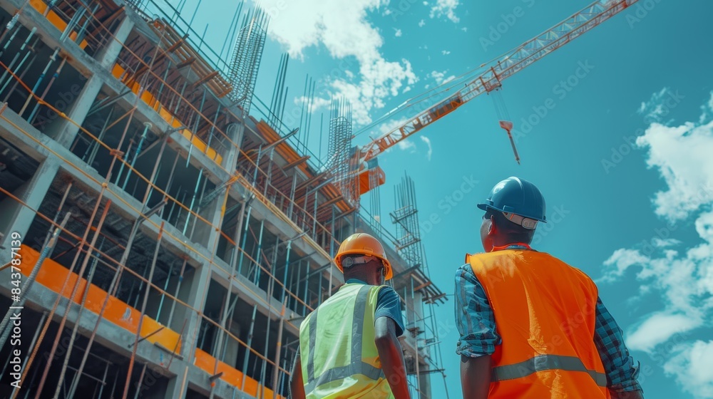 The construction site workers The construction site workers