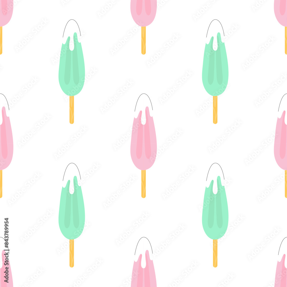 Fruit ice flat vector seamless pattern Fruit ice flat vector seamless pattern
