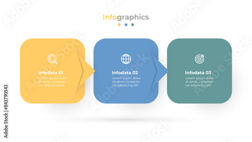 Vector business infographic template for presentations and annual reports. Can be used for 3 business options.