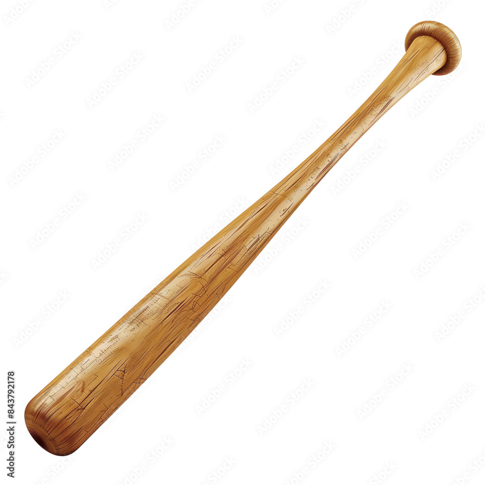 A delightful clipart illustration of a wooden baseball bat, isolated on transparent background A delightful clipart illustration of a wooden baseball bat, isolated on transparent background