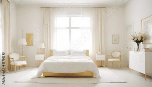 white and gold theme modern interior