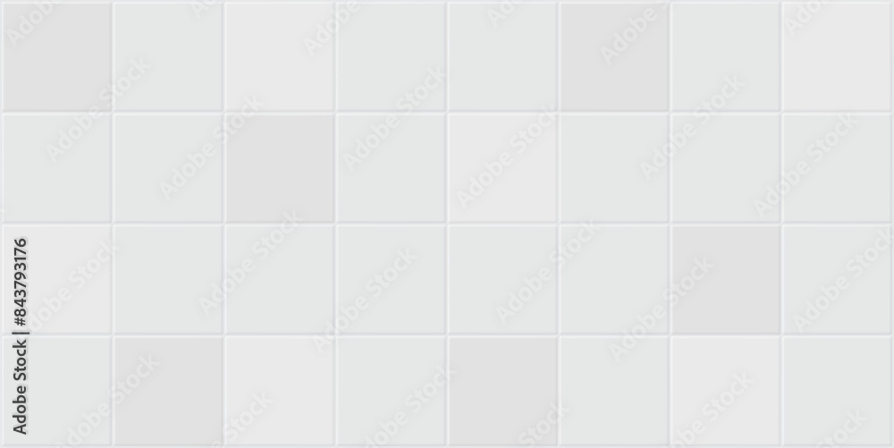 Seamless texture pattern of white gray tile floor or wall. New clean surface in top view for background. Decorative finishing material for decoration in bathroom or kitchen. Vector illustration. Seamless texture pattern of white gray tile floor or wall. New clean surface in top view for background. Decorative finishing material for decoration in bathroom or kitchen. Vector illustration.