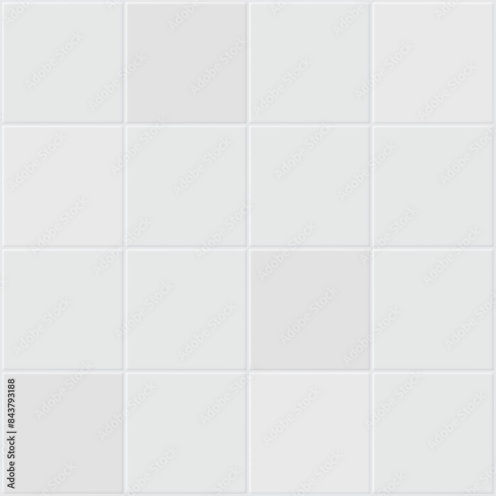 Seamless texture pattern of white gray tile floor or wall. New clean surface in top view for background. Decorative finishing material for decoration in bathroom or kitchen. Vector illustration. Seamless texture pattern of white gray tile floor or wall. New clean surface in top view for background. Decorative finishing material for decoration in bathroom or kitchen. Vector illustration.
