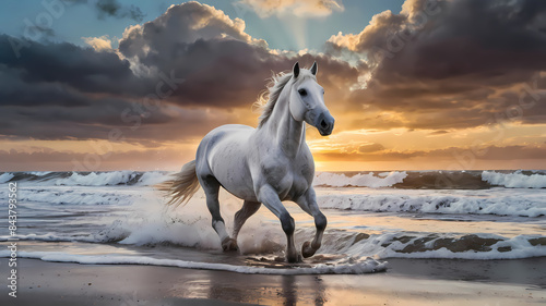 horse on the beach
