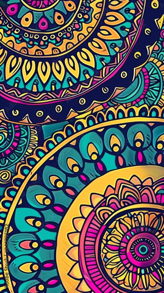 Fototapeta premium Colorful Circular Mandala Pattern Design