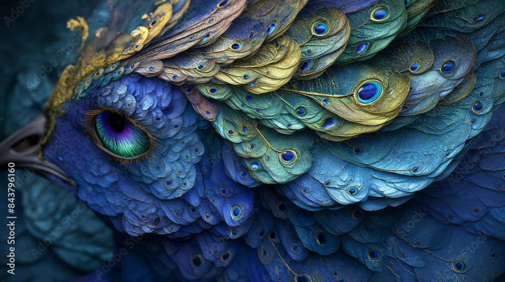Obraz premium Abstract background of peacock feathers