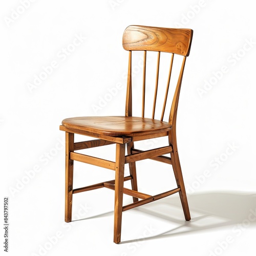 Isolated wooden chair on white background