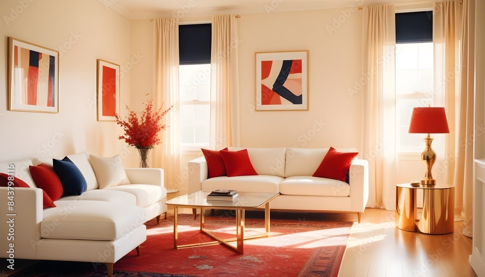 white and gold theme modern interior
