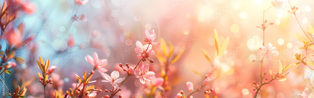 Spring Blossoms in Full Glory A Gorgeous Floral Background Featuring Text Space and a Gentle Blur for a Serene Look Spring Blossoms in Full Glory A Gorgeous Floral Background Featuring Text Space and a Gentle Blur for a Serene Look