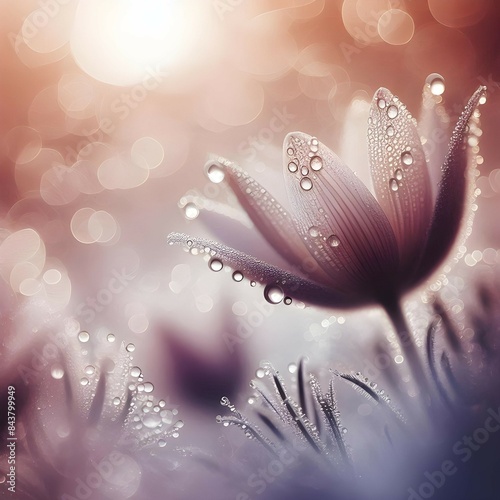 Flower,raindrop, Bokeh Light Effect,glare, flash, light