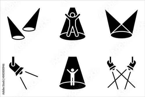 spotlight icon set. Searchlight icon. vector illustration for mobile concept and web design on white background