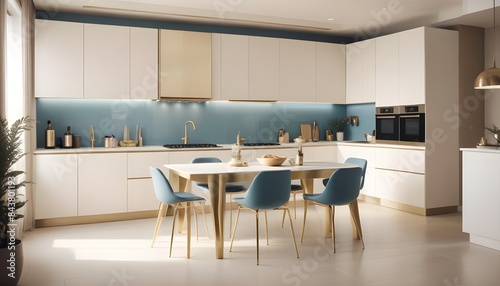 white and gold theme modern interior