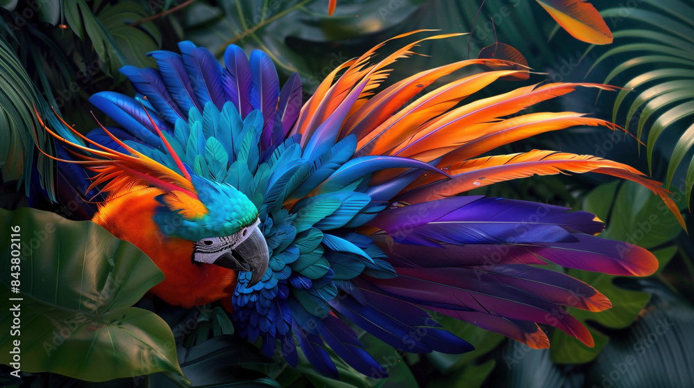 Fototapeta premium Intricate Dance of the Bird-of-Paradise: A Display of Nature's Finest