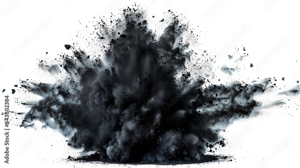 black powder explosions isolated on transparent background, powder explosion cut out black powder explosions isolated on transparent background, powder explosion cut out