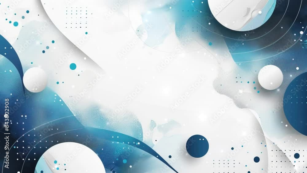 Abstract blue and white background vector presentation design with space for copy. Elegant line art banner template with wavy gradient. Modern futuristic artwork template for powerpoint. 4K Videos 
