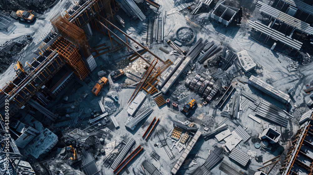 Structured Disorder: A Construction Site's Material Maze Structured Disorder: A Construction Site's Material Maze