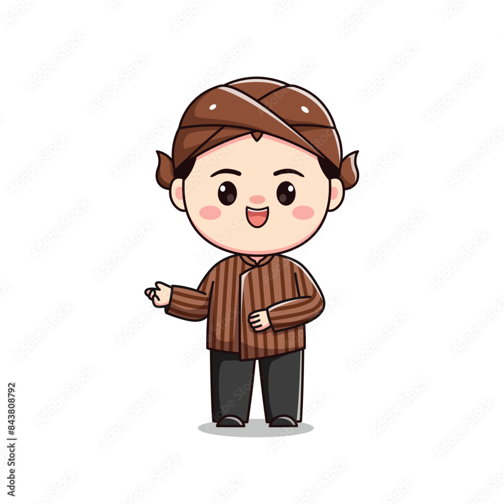 Indonesian traditional Java Blangkon boy costume Indonesian traditional Java Blangkon boy costume