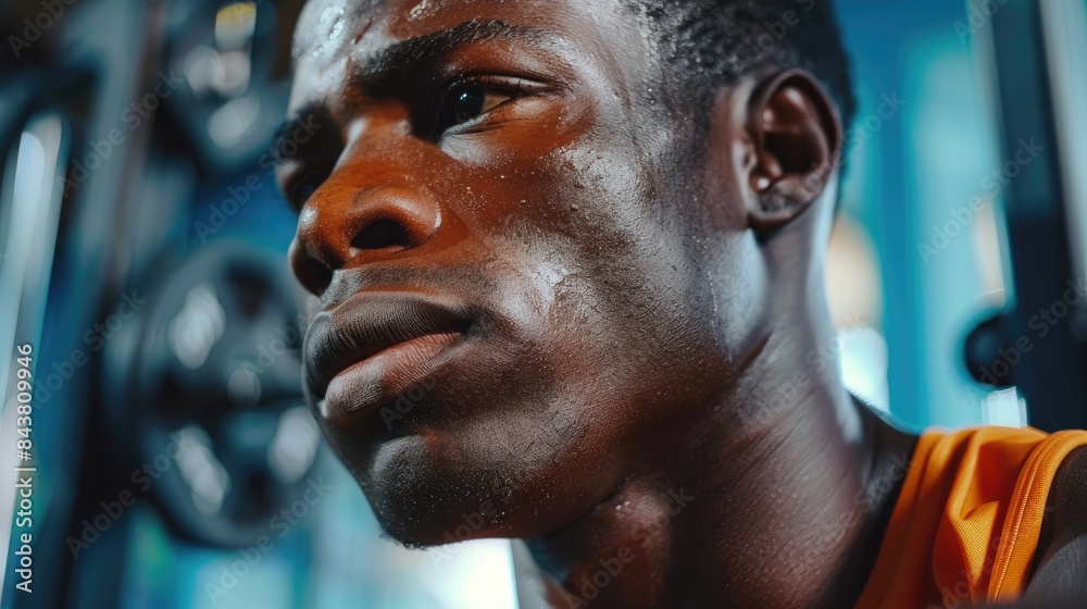 African man engaging in fitness activities at the gym African man engaging in fitness activities at the gym