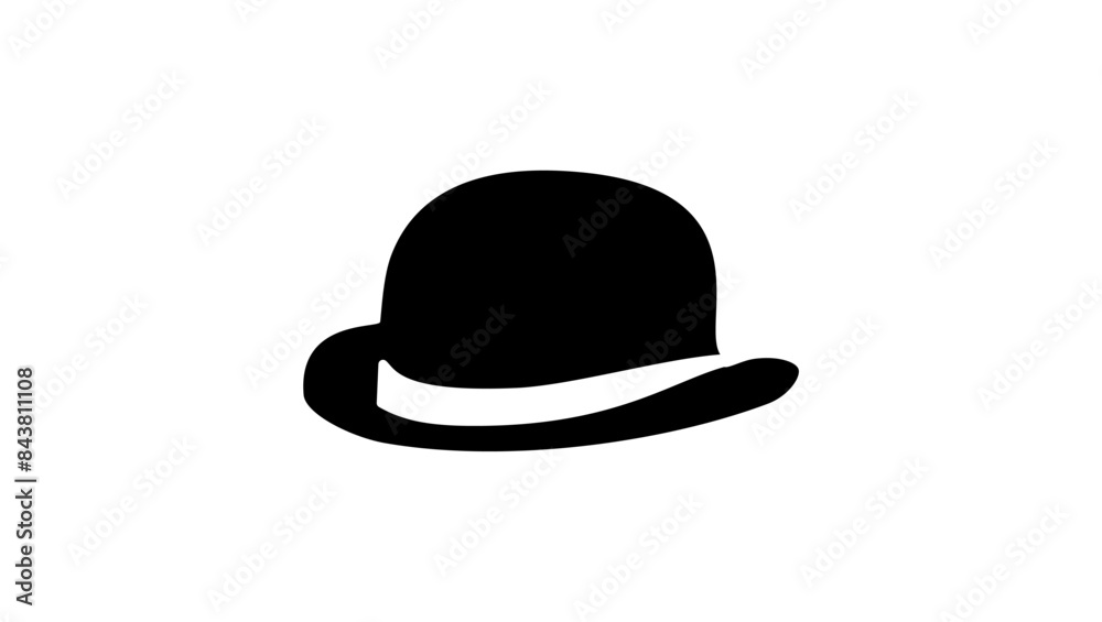 Bowler Hat, black isolated silhouette Bowler Hat, black isolated silhouette