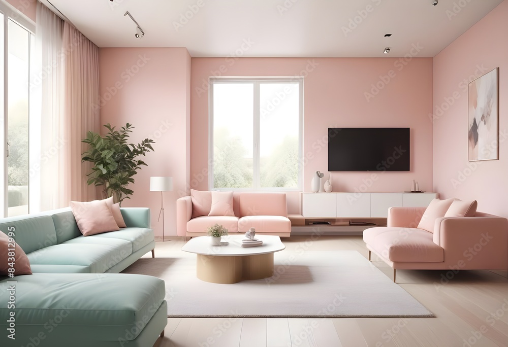 Fototapeta premium white and gold theme modern interior