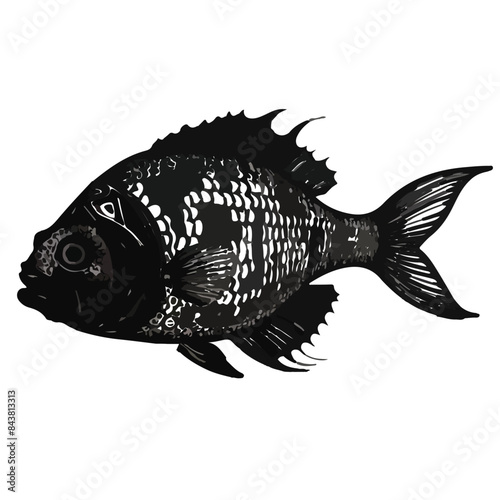 Fish Minimalist and Flat Logo Vector illustration