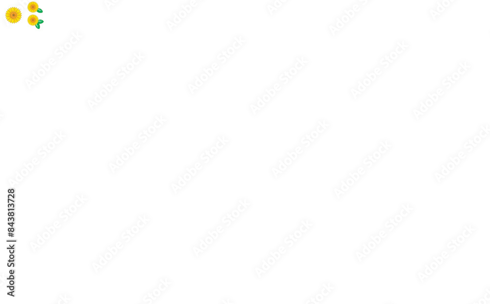 ヒマワリのイラスト（フチあり）