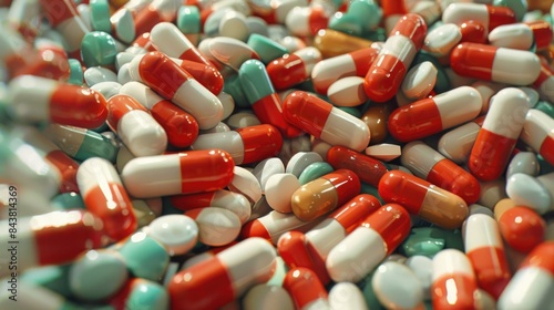 A heap of medication tablets in close proximity