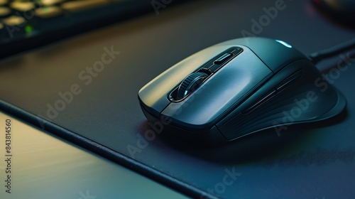 A sleek wireless mouse and a mouse pad on an isolated background