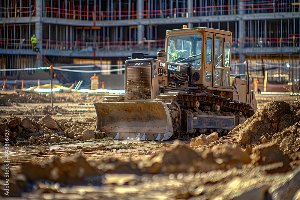 Bulldozer on a Construction Site Bulldozer on a Construction Site
