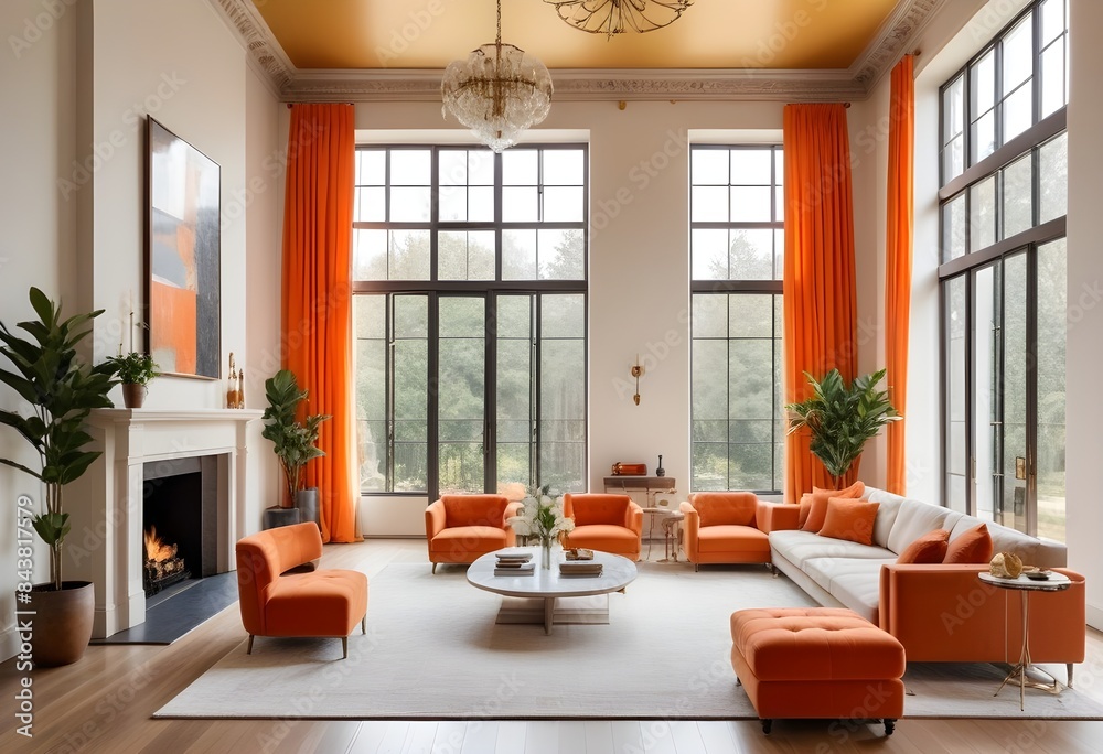 white and gold theme modern interior