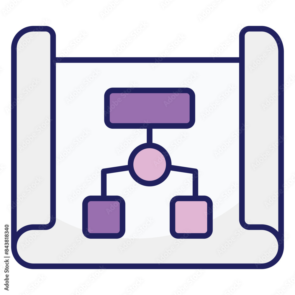 Conceptual flat design icon of hierarchy Conceptual flat design icon of hierarchy