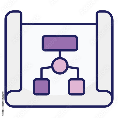 Conceptual flat design icon of hierarchy