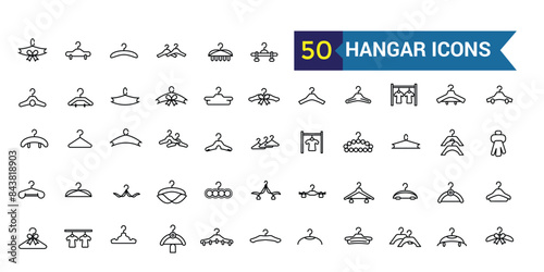 Hangar icons set. Outline set of hangar vector icons for ui design. Outline icon collection. Editable stroke.