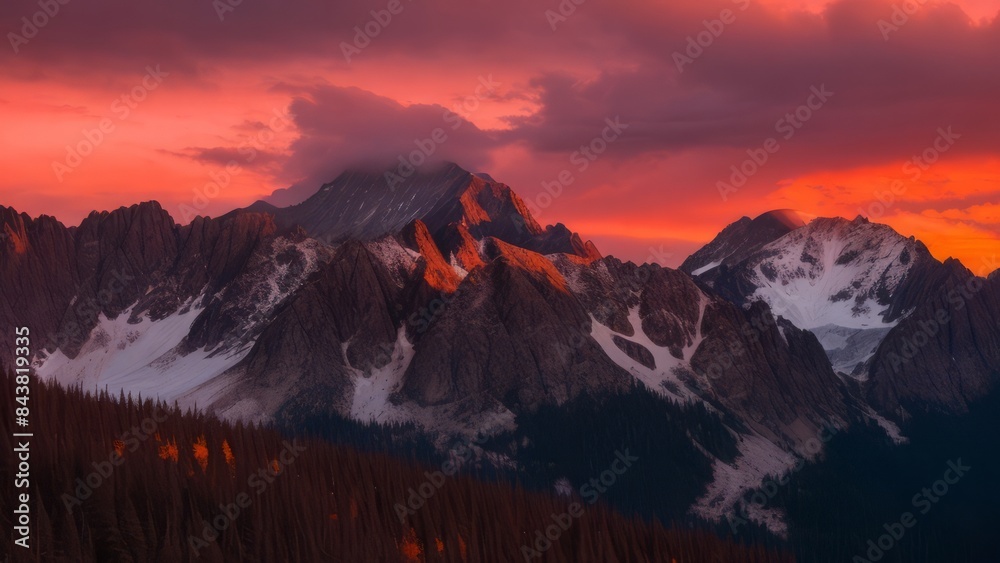 Obraz premium Beautiful view of the mountain. Mountain landscape. The beauty of nature.
