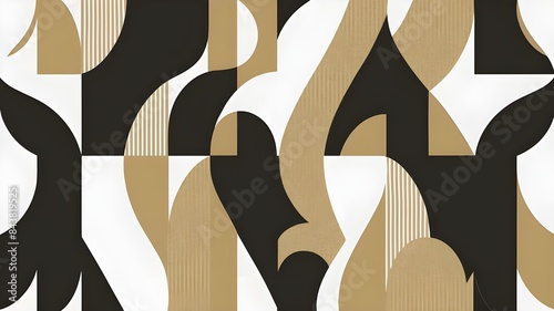Abstract Graphic Pattern with Gold Texture