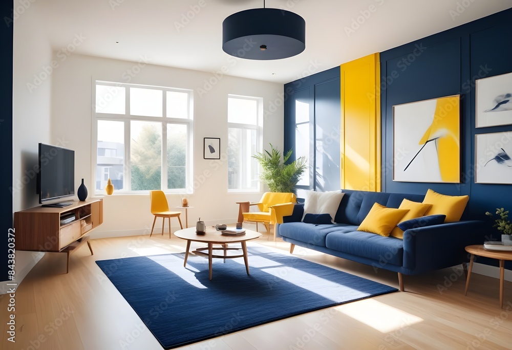 Fototapeta premium white and gold theme modern interior