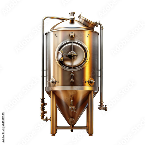 A realistic illustration of a beer fermenter