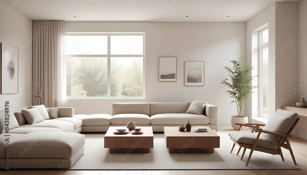 Fototapeta premium white and gold theme modern interior