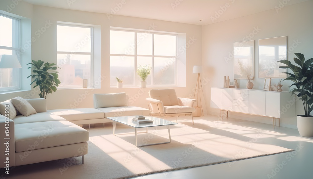 Fototapeta premium white and gold theme modern interior