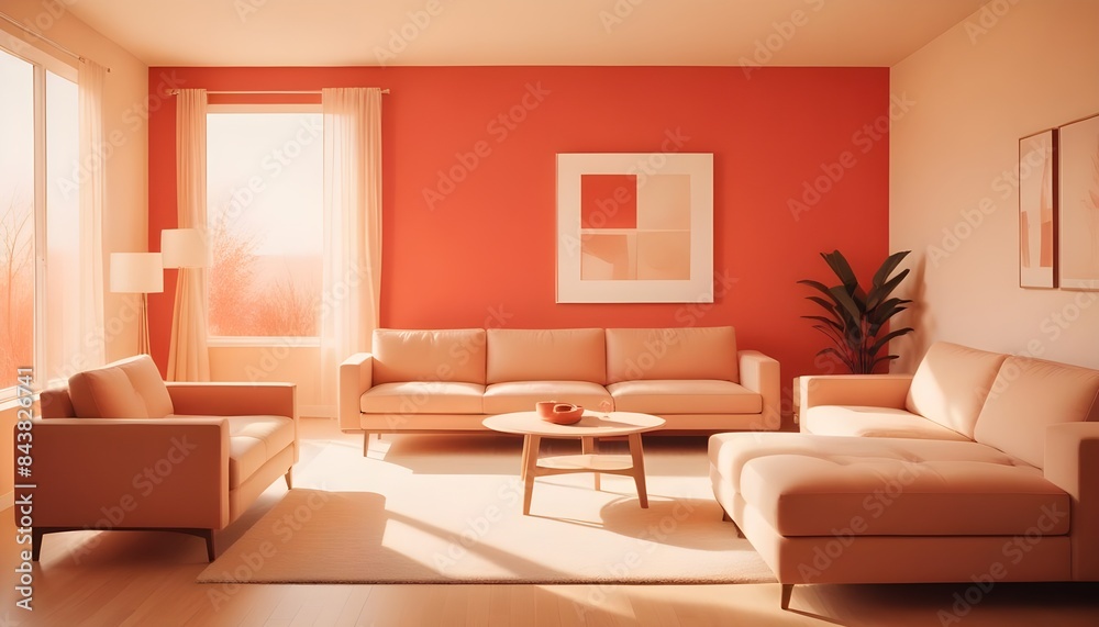 Fototapeta premium white and gold theme modern interior