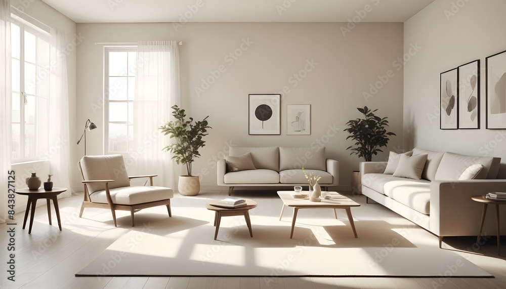 Fototapeta premium white and gold theme modern interior