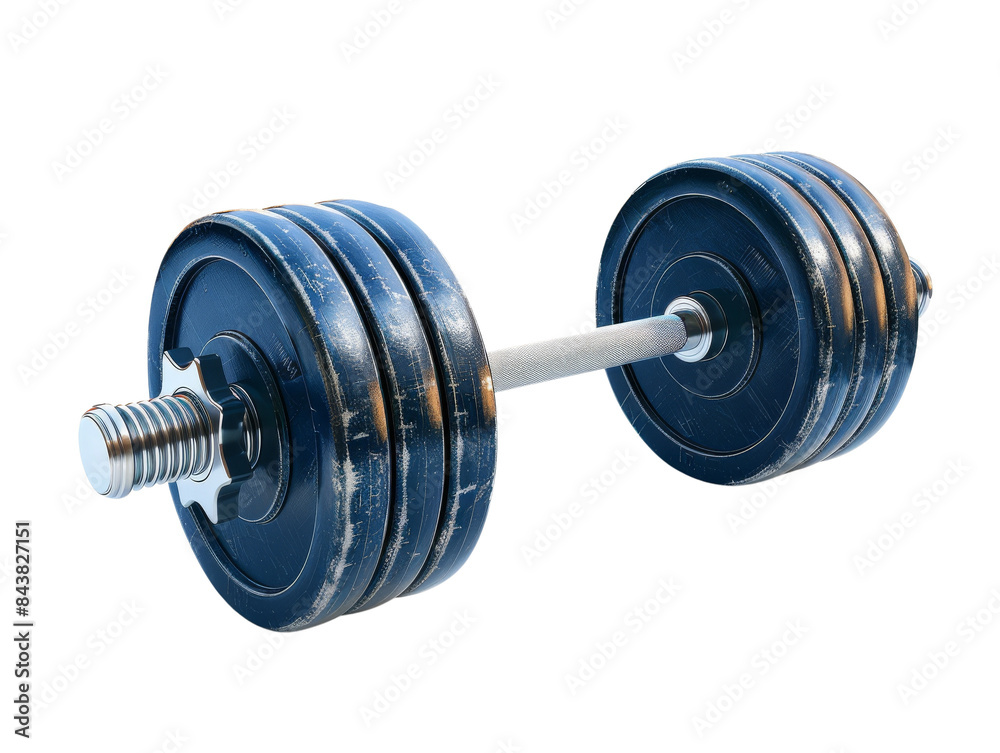 A black barbell weight isolated on a black background. The weight is made of metal and has a chrome bar. A black barbell weight isolated on a black background. The weight is made of metal and has a chrome bar.
