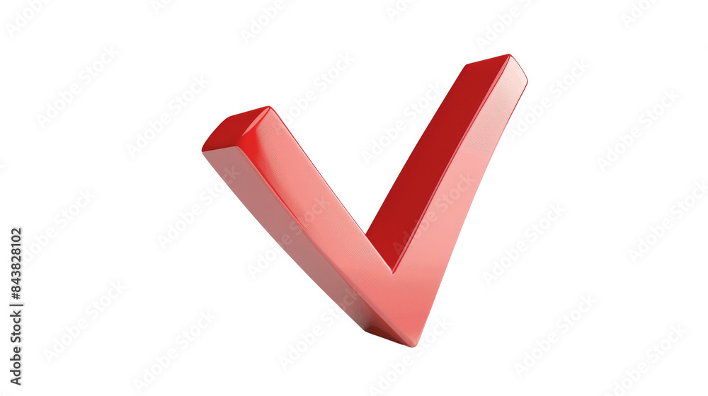 A bold, red checkmark symbol isolated on a black background. A 3D representation of a checkmark, suggesting confirmation, approval, or completion. A bold, red checkmark symbol isolated on a black background. A 3D representation of a checkmark, suggesting confirmation, approval, or completion.