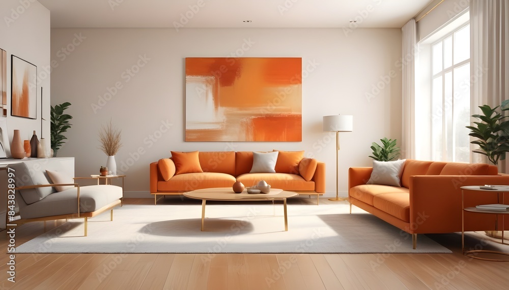 Fototapeta premium white and gold theme modern interior