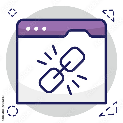 Web linkage icon, editable vector 