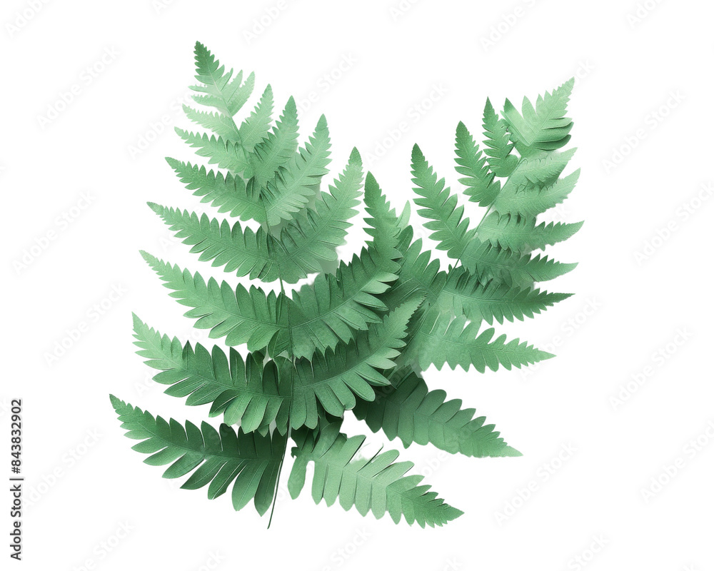 Obraz premium A close-up of a lush green fern frond with intricate details. The delicate fronds create a natural and organic pattern.