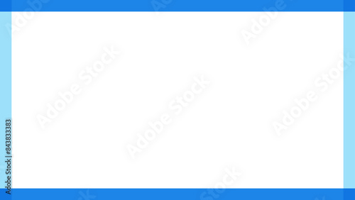 白い背景に青と水色のシンプルな線のフレーム -  16:9